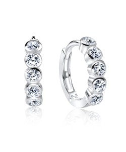 CZ Silver Huggies Earring HO-1605